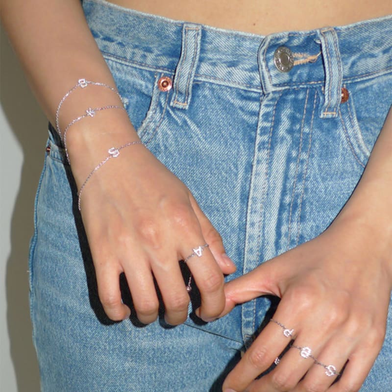 

MARTA 925 silver. Initial bracelet V