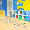 10Pcs/Set Floor Stickers Self-adhesive Cartoon Print No Residue Lattice Number Game Wall Sticker for Children's Room