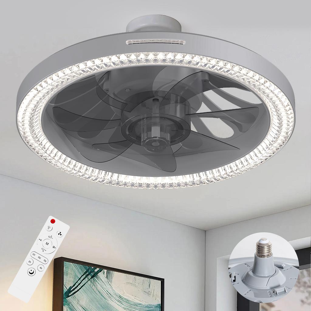 2-in-1 Ceiling Fan with LED Light Remote Control Dimmable Smart Fan Light for Bedroom Living Room Kitchen