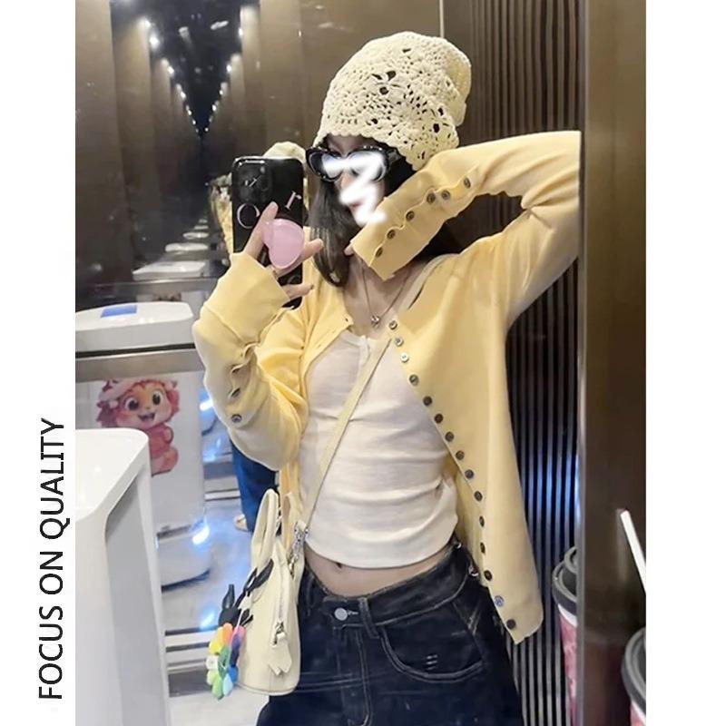 Neuer schulterbedeckender langärmeliger Strickpullover figurbetonende Cardigan Jacke Oberteil schmaler Pullover Mädchen