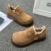 Retro Cotton Shoes Women's New Winter Velvet Thickened Snow Boots Thick-soled Warm