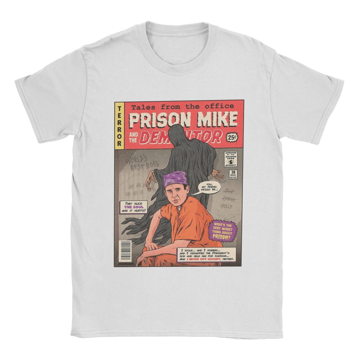 

Мужская футболка Prison MIKE The Office TV Show Vintage 100% хлопок футболка с коротким рукавом футболка с круглым вырезом одежда больших размеров M