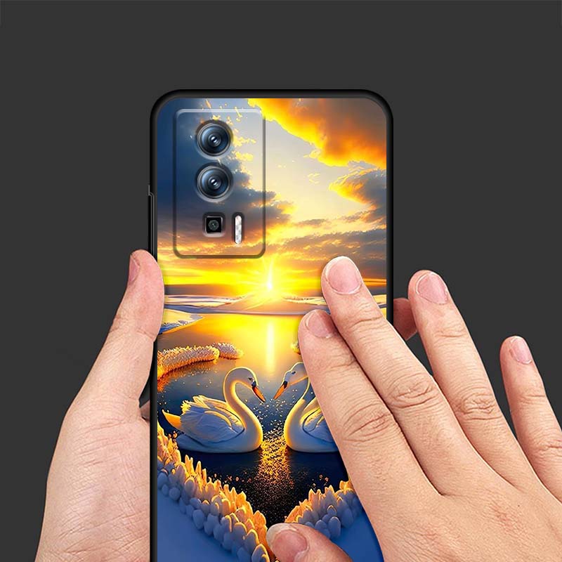 Cartoon Anime Duck Pattern Phone Case For Xiaomi Redmi 12 13C 12C 13 10C 9T A2 9A 9C 7A Note 10S 8T 10 9 8 Pro 4G 5G Black