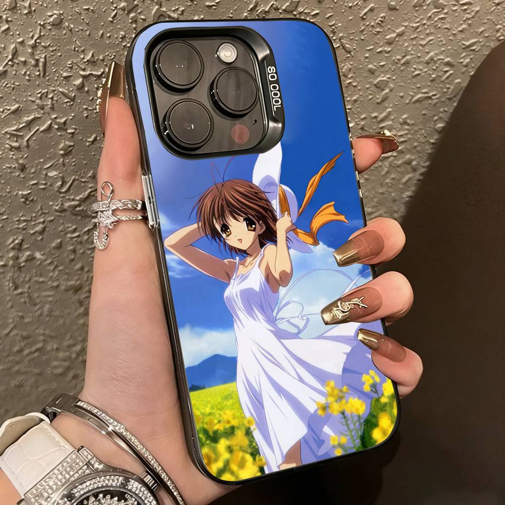 Anime Clannad-d Phone Case For iPhone 17,16,15,14,13,12,11 Plus,Pro Max,XS,Colorful Silver Black Cover