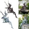 Zittende Tuinierende Hars Fee Beeldje Tuin Ornament Hars Ambacht Tuin Huis Tuin Decoratie Buiten Jardin Fee Beeldje