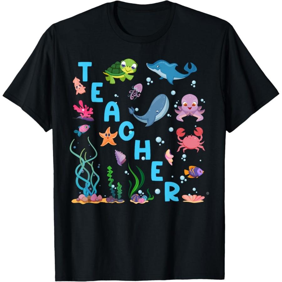 Cool Teacher Ocean Sea Animals Creatures Kids T-Shirt S