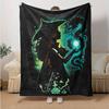 1 Stück, Hexe & Drache Fantasy Kunstdruck Heimdeko Decke, Sofadecke, Outdoor-Decke, Geschenk für Freunde, Flanelldecke, Perfekt für das Bett