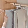 5-Bar Folding Pants Rack with Telescopic Magic Clips - Heavy-Duty Stainless Space-Saving Portable Pants Hanger