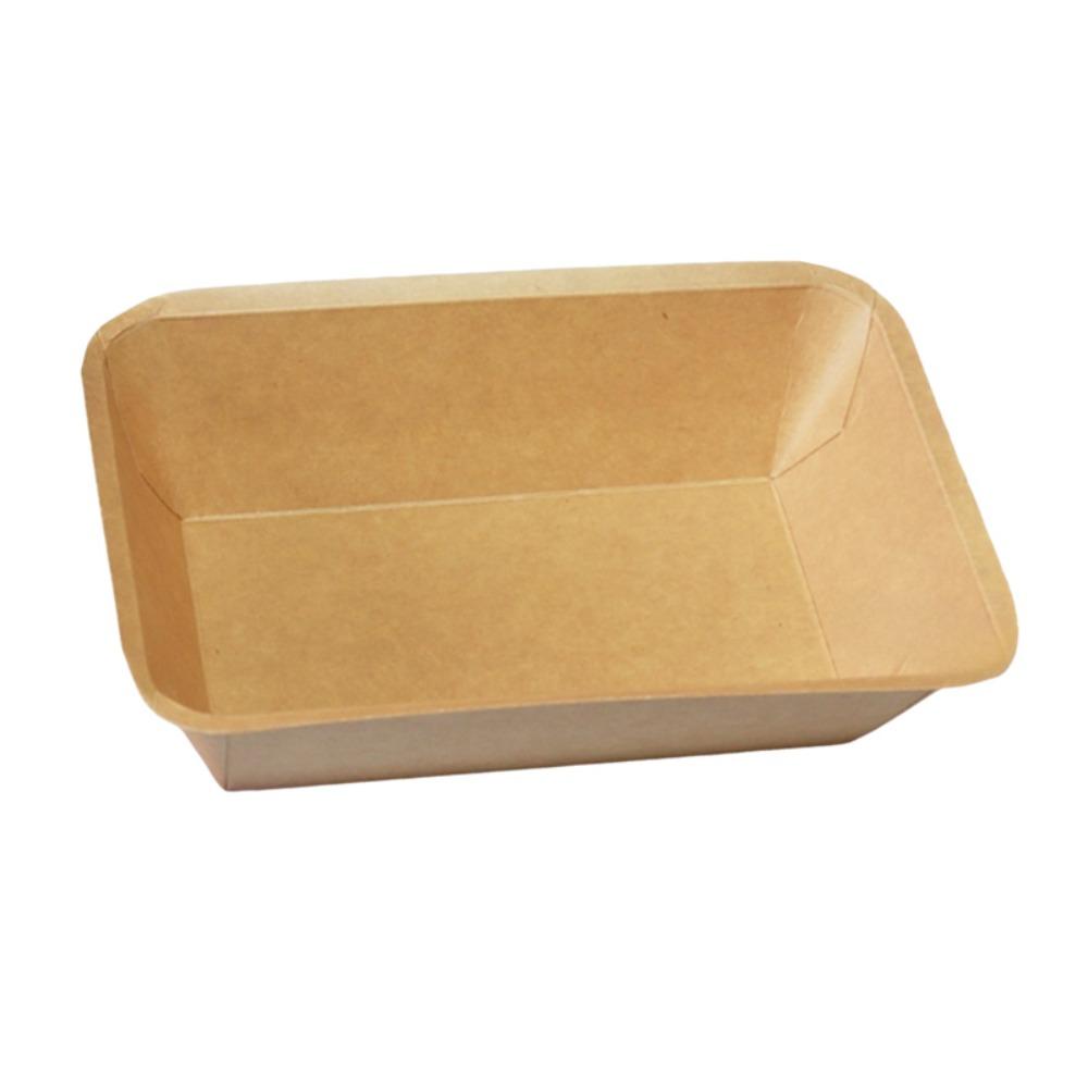 50PCS Waterproof Disposable Kraft Paper Food Plate Thickened Dessert Plate Snack Tray  Fruit