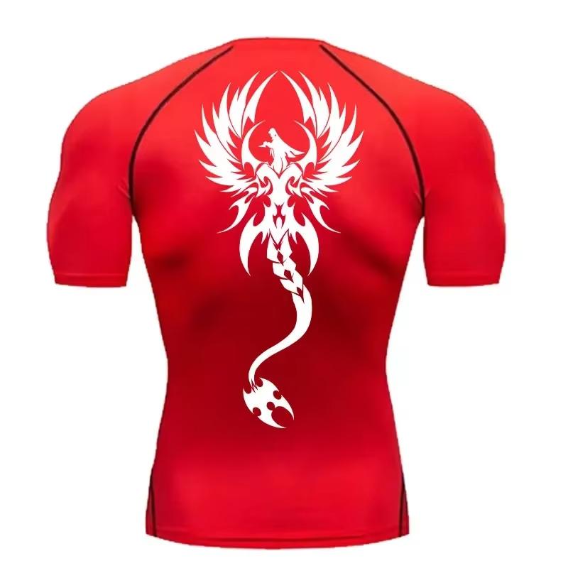 Men's Trendy Graphic-Print Compression Shirt – Summer Quick-Dry Athletic T-Shirt for Gym Workouts and Running RL811