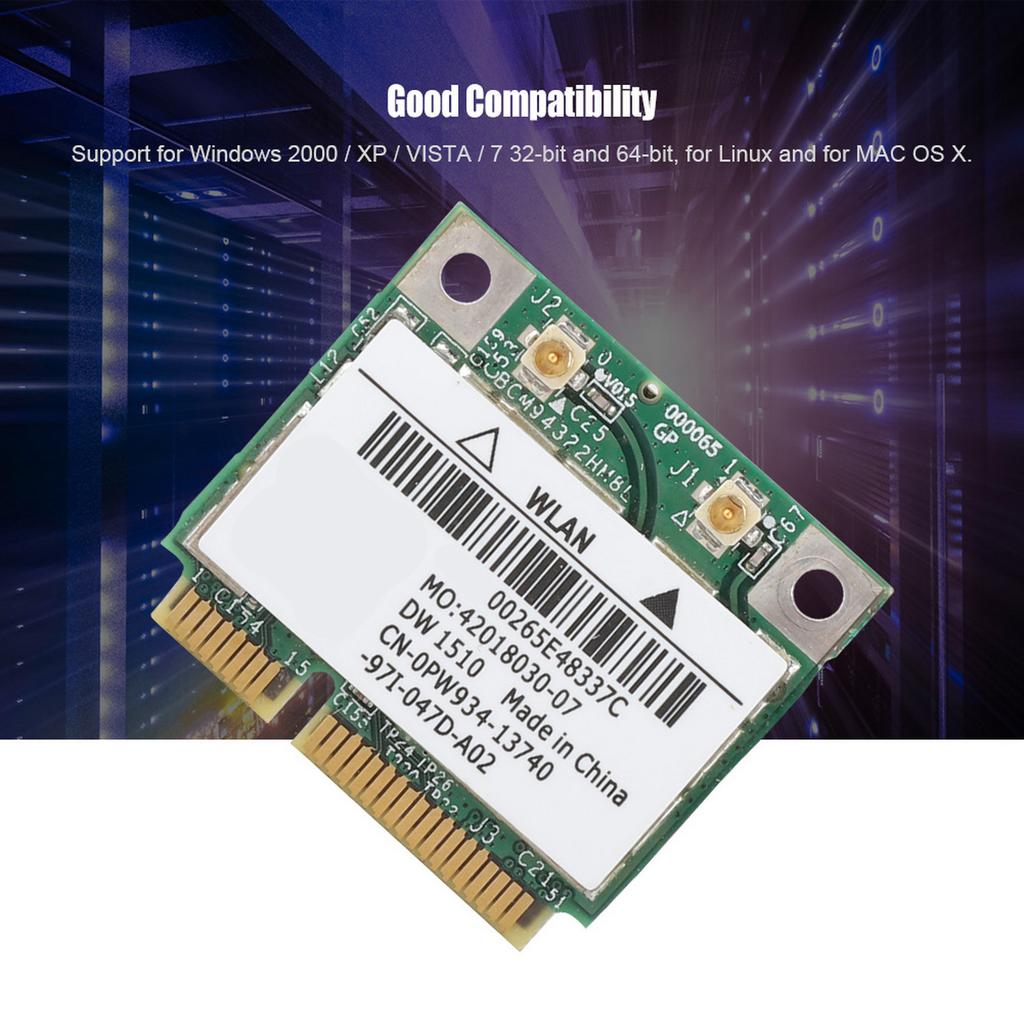 BCM94322HM8L DW1510 Dual Band 300Mbps Mini PCI E Wireless Network Card For DELL E4200 E5500
