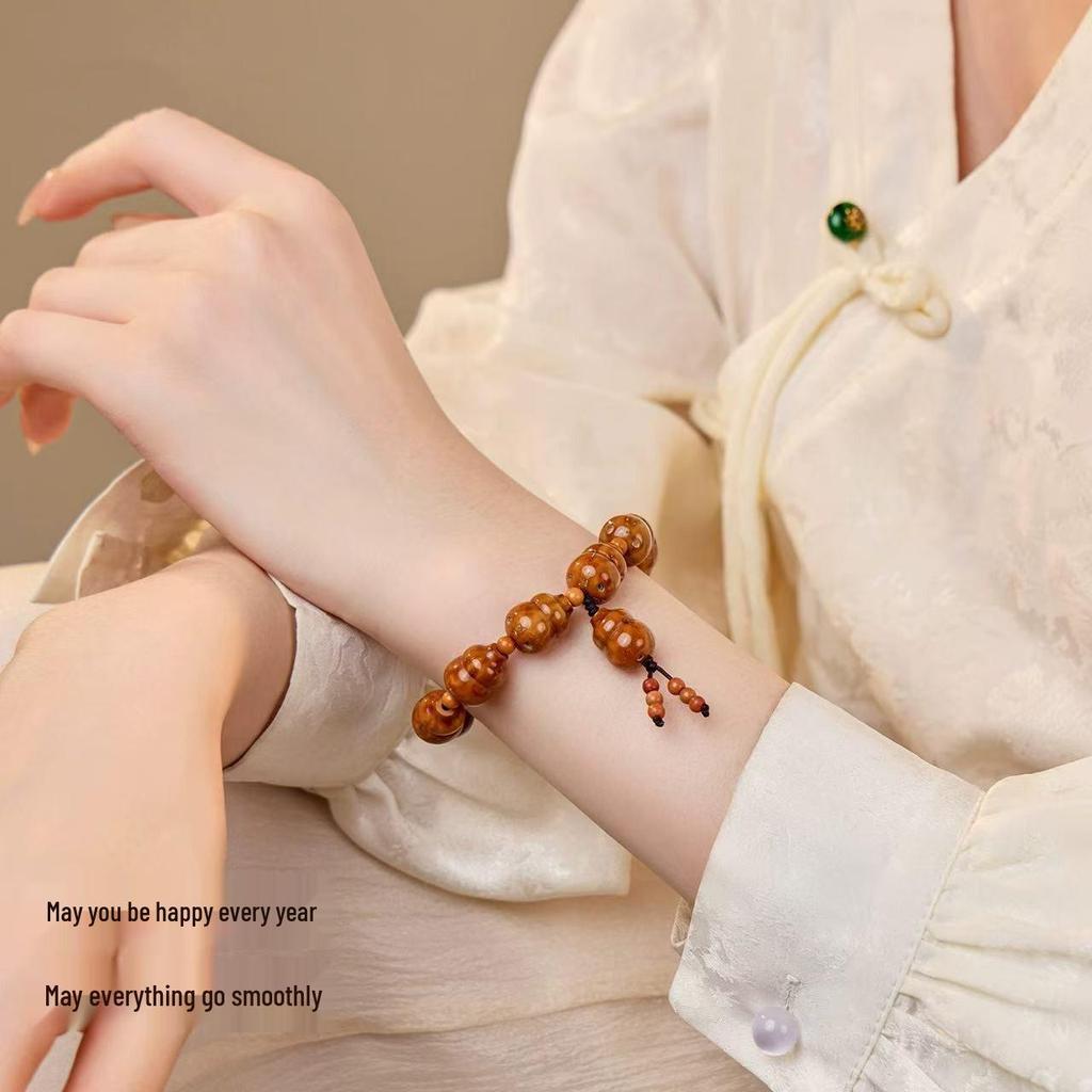 Authentic Chinese Purple Gold Gourd Bracelet for Women - Gift for Boyfriend