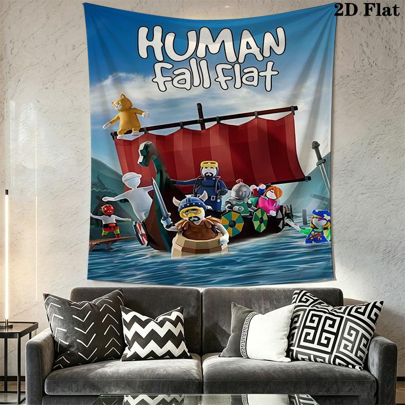 Human Fall Flat Wall Hanging Printed Fabric Blanket Decorative Tapestries for Bedroom Living Room Home Decor