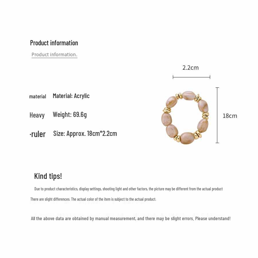 Gold-Plated Retro Geometric Acrylic Bracelet - Elegant, Simple Hand Jewelry for Women