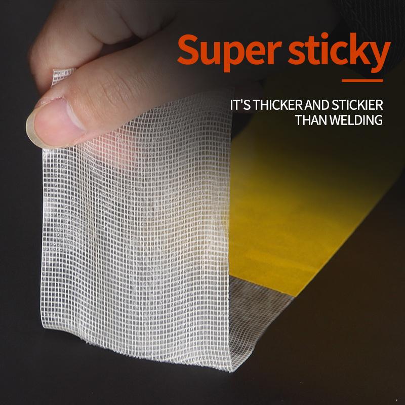 10M Double Sided Tape High Viscosity Grid Fiber Transparent Double Sided Tape Sticky Waterproof Adhesive Fiber Mesh TapesPinstriping Tape 3