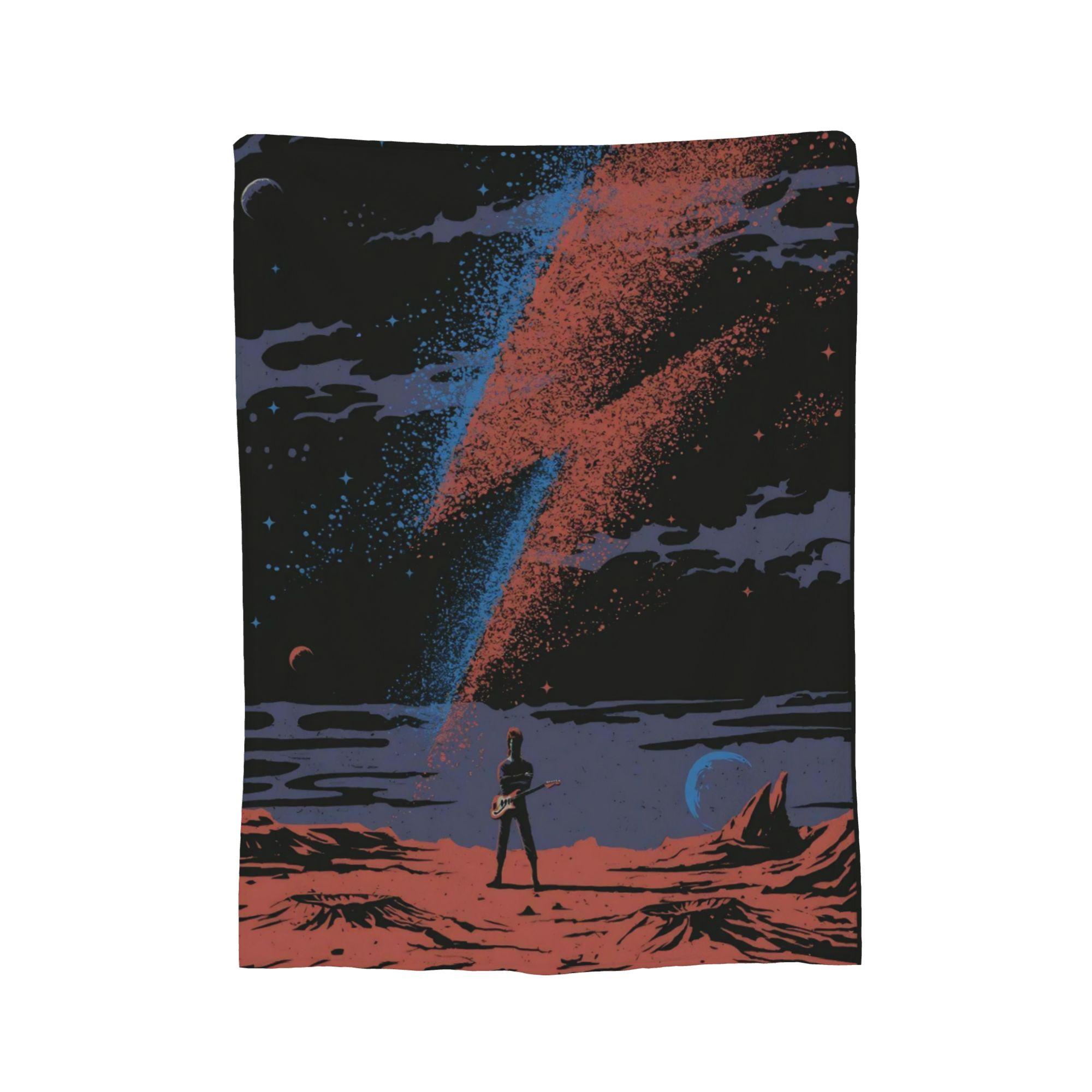 

D-Davids B-Bowied Blanket Coral Fleece Plush All Season Breathable Super Warm Throw Blanket for Bedding Outdoor Quilt 75x90cm