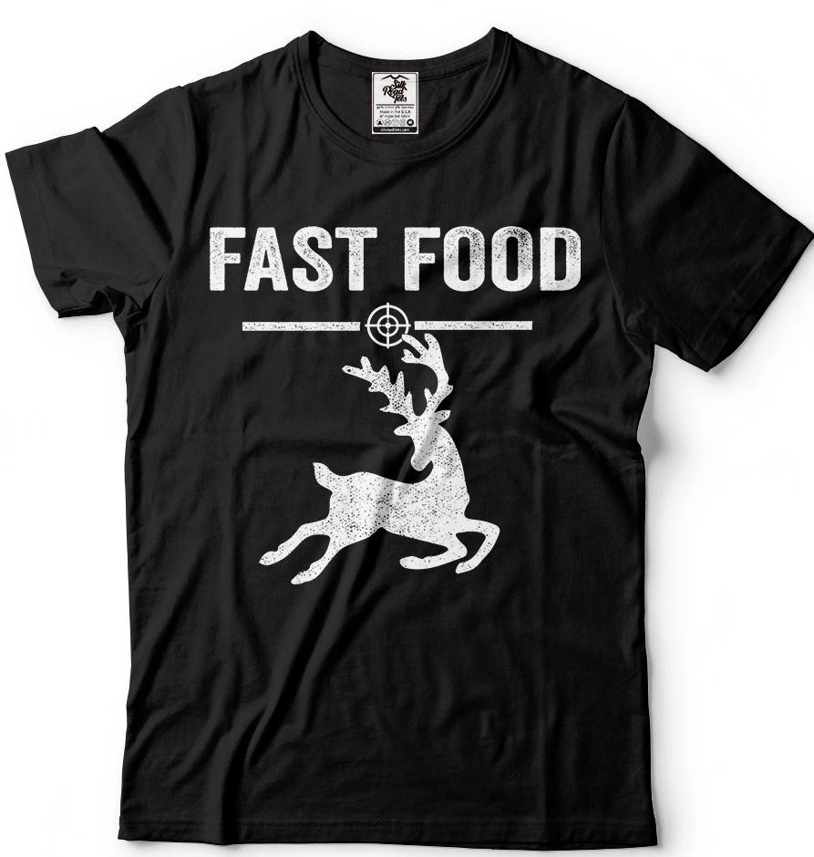 Fast Food Funny Hunting T-T-shirt Deer Hunting T-shirt Hunting Humor Hunter T-shirt L