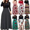 Women Fashion Floral Print Dress Casual Short Sleeve Elegant Maxi Long Dress for Women Plus Size S-5XL