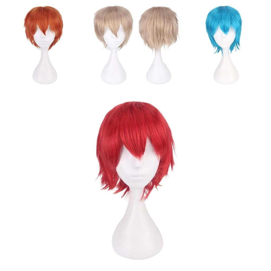 Cos Short Black Cosplay Wig With High Temperature Silk For Anime Costumes