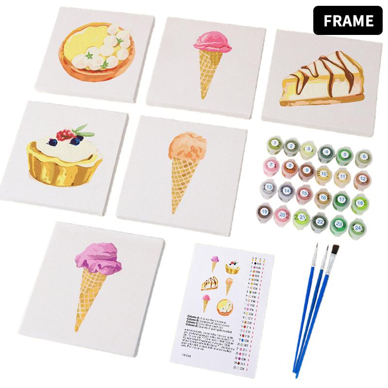 Innrammet Mal etter tall-sett for voksne 6-pakning 9-pakning Mal etter tall-sett for voksne nybegynnere