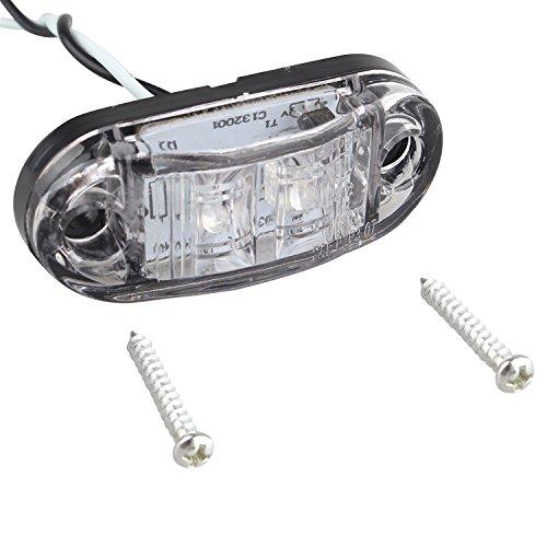 4pcs 12V/24V Piranha Car Truck Trailer LED Side Marker Lights Turn Signal Lamp Truck Bulbs White for Nighttime Parking