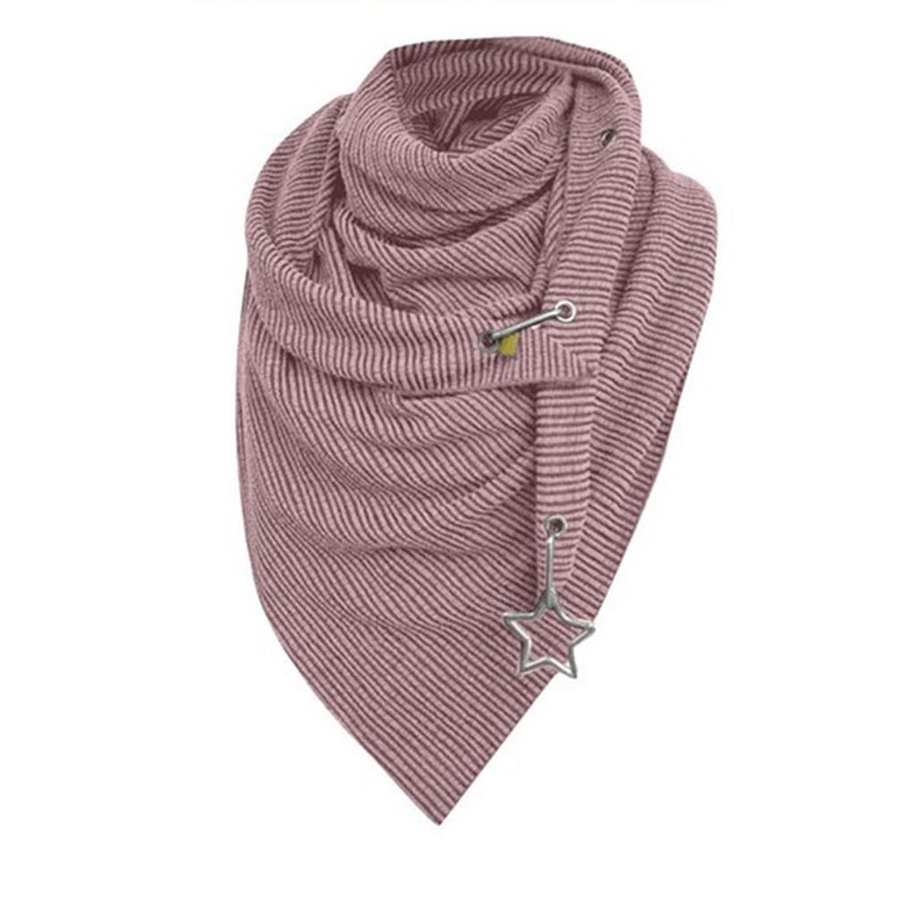 Women's  And Winter Fashion Thickening Warm Solid Color Star Scarf