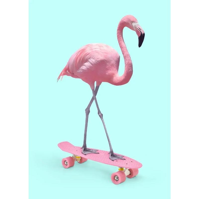 Fashion Giraffe Zebra Flamingo Party Pink Poster Animals Wall Art Canvas Painting Posters for Living Room Modern Home Decor