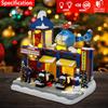 Animated Christmas Village Police Station Lighted Musical with Moving Car & Rotating Helicopter Collectible Building for Holiday