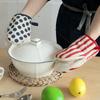 2pcs/set Polka Dot Microwave Safe Gloves Anti-Scald Kitchen Gloves Protective Baking Gloves  Baking