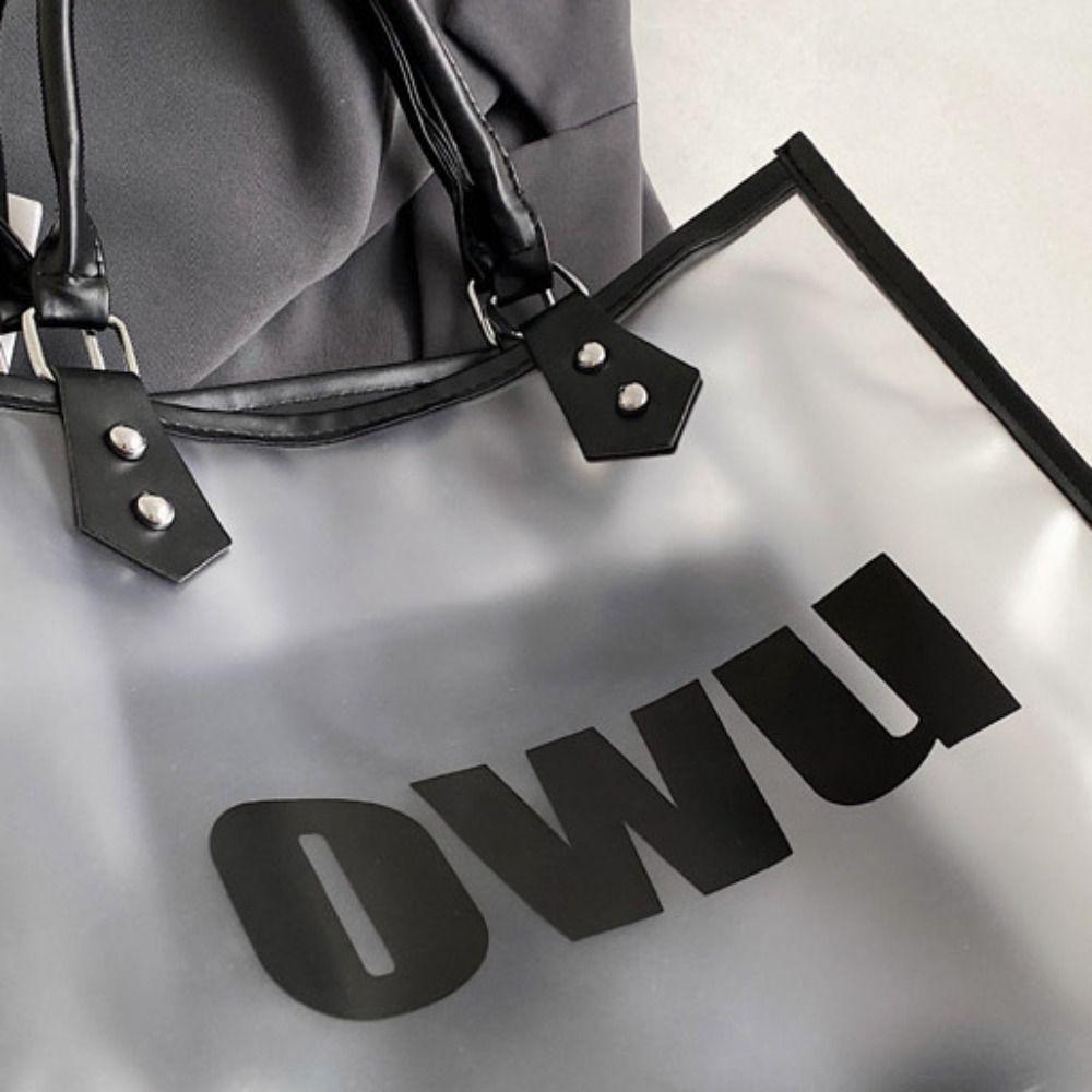 With Inner Pouch Transparent Jelly Bag Large Capacity PVC Composite Tote Bags  School