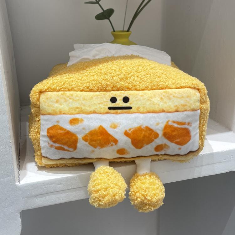 

2025 New Cat Style Cute Tissue Box with Personalized Creativity, Strawberry Cartoon Niche Plush Cute Desktop Storage Bag Plush