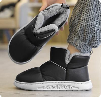 Nouvelles Bottes de Neige Imperméables pour Femme Hiver Antidérapantes Épaisses Bottines Peluche Femme À Enfiler Semelle Souple Chaudes Chaussures Rembourrées en Coton