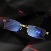 Neue High-End-Brille mit Diamantbesatz für Presbyopie, Weitsichtigkeit, Weitsichtigkeit, rahmenlose Anti-Blaulicht-Brille, Lesebrille