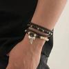 SHIXIN 4Pcs/Set Boho Wooden Bead Coconut Bracelet Men HipHop Multi-layer Stackable Bracelet Retro Jewelry Party Accessories Gift