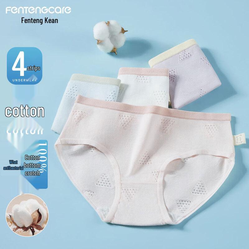 

FENTENGCARE Women s 7A Antibacterial Mid-Waist Underwear 4-Pack L (95-110 lbs)