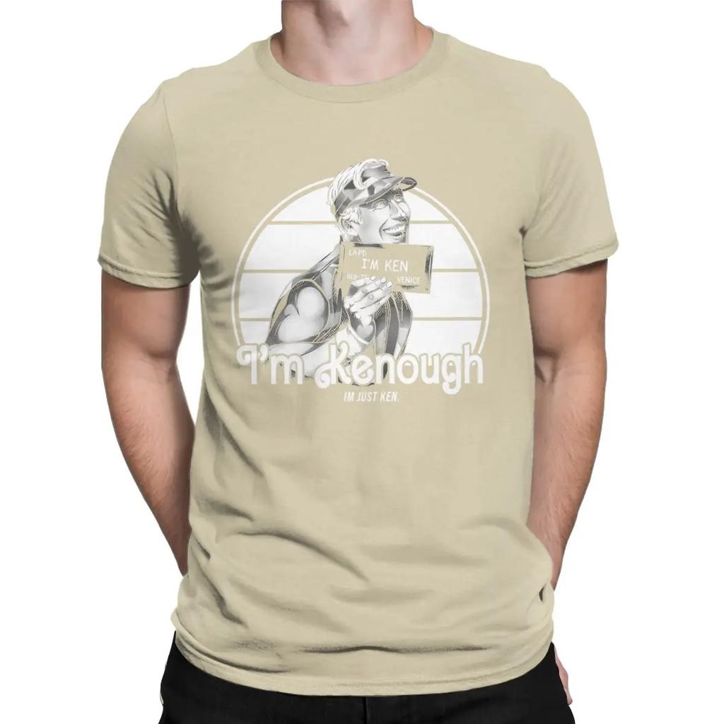 I Am Kenough Ryan Gosling Men T Shirts Leisure Tee Shirt Short Sleeve Crewneck T-Shirts 100% Cotton Plus Size Clothing
