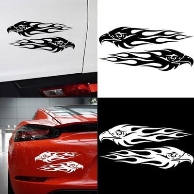 2 Stücke Adler Flamme Auto Fahrzeug Motorrad Reflektierende Aufkleber Aufkleber Dekoration
