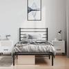 Metalen Bedframe met Hoofdbord Zwart 100 x 190 cm