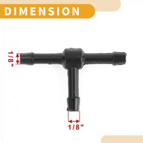 Twenty Vacuum Tubing Connector 1/8" Hose Tee Connector for Car Nylon Universal