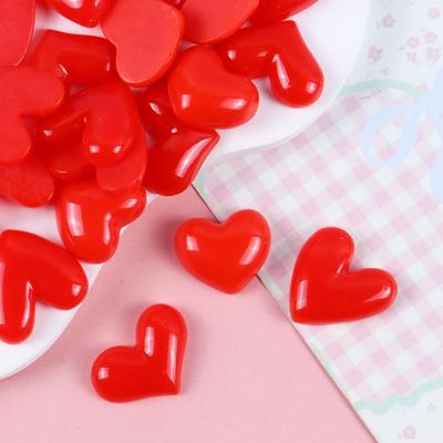 Peach & Red Heart Resin Accessories for DIY Phone Cases & Clothing Decor