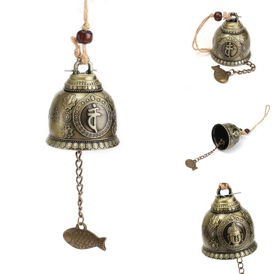 Retro Buddha Wind Chime Feng Shui Good Luck Fortune Bell Home Car Hanging Decor