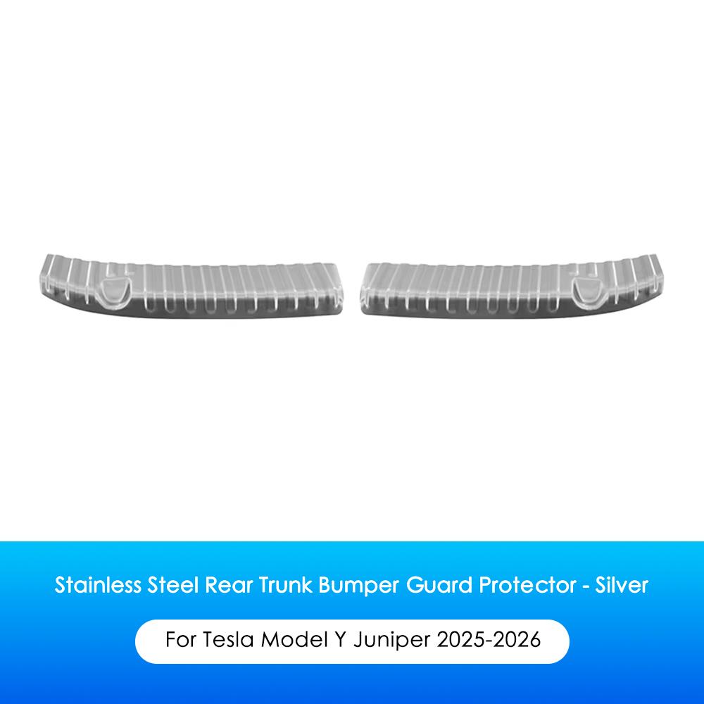 Heenvn For Tesla Model Y Juniper 2025 2026 Car Rear Trunk Threshold Protector Stainless Steel Rear Cargo Bumper Sill Cover Guard