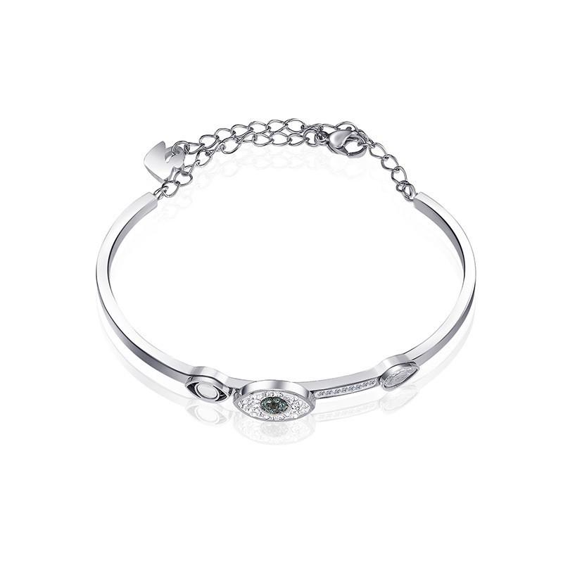Titanstahl Böser Blick Charme Armband Damen Hypoallergen Gold- oder Tonfarbe Leicht 9g Modeschmuck