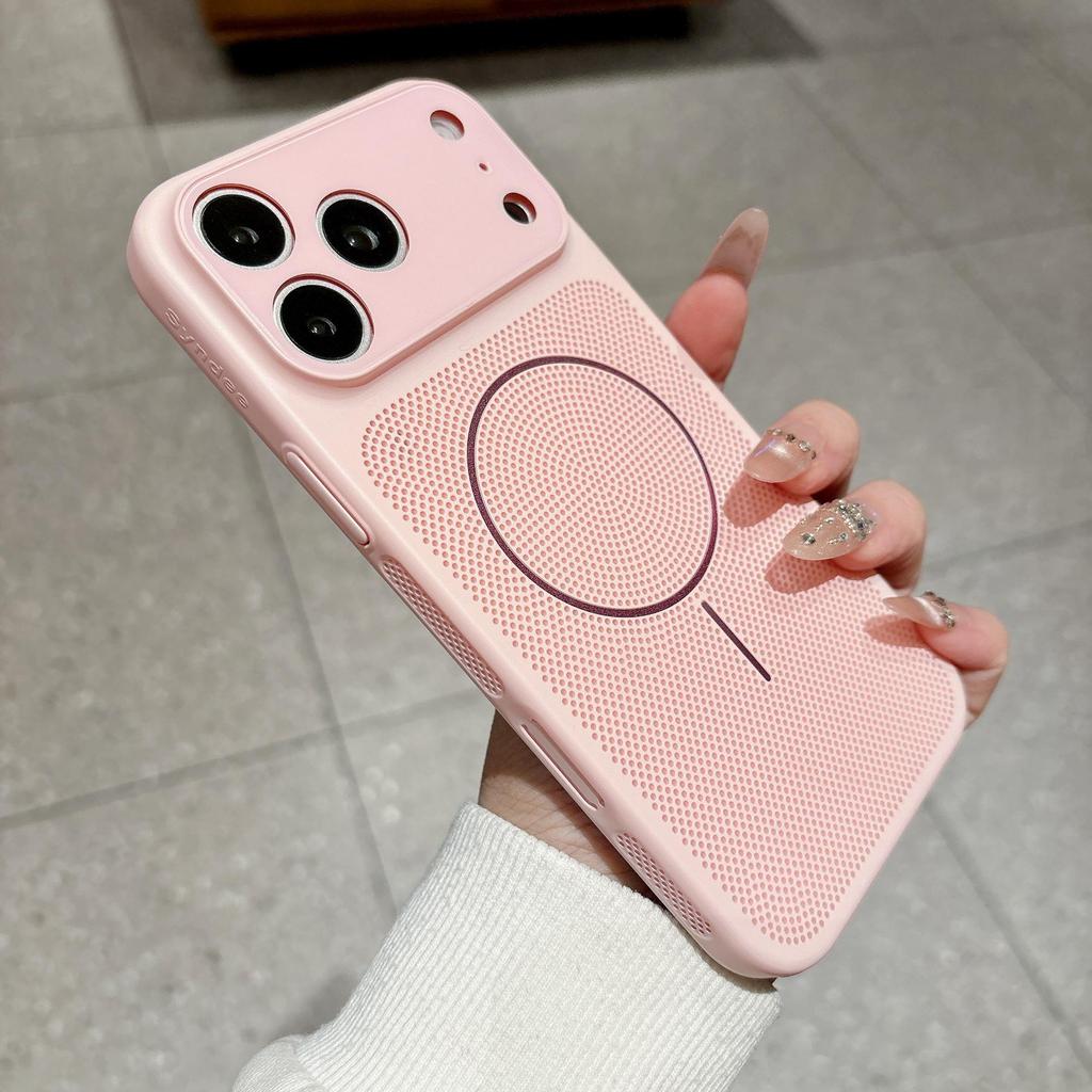 Magnetic iPhone 17 Pro Max Case with Large Window, Fits Apple 16, Ultra-thin PC Heat Dissipation Mesh, Full Coverage for iPhone 15.