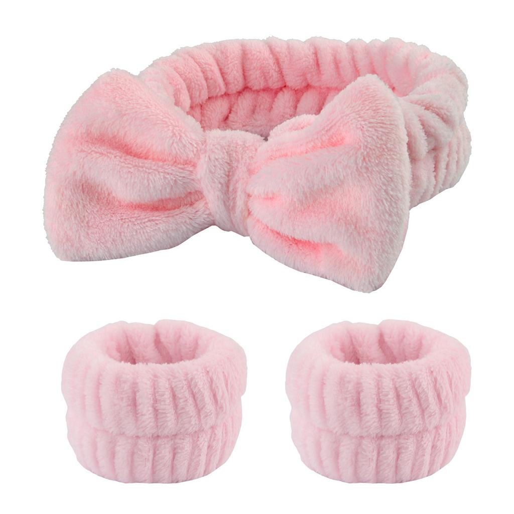 Plush Wrist Strap Face Wash Spa Bracelet Spa Bracer Absorbs Sweat Coral Fleece Waterproof Headband