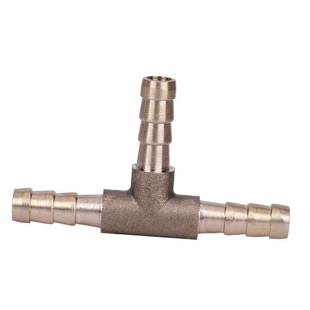 Brass T Piece 3 Way Fuel Hose Joiner Connector 6mm For Compressed   Oil Gas Pipe