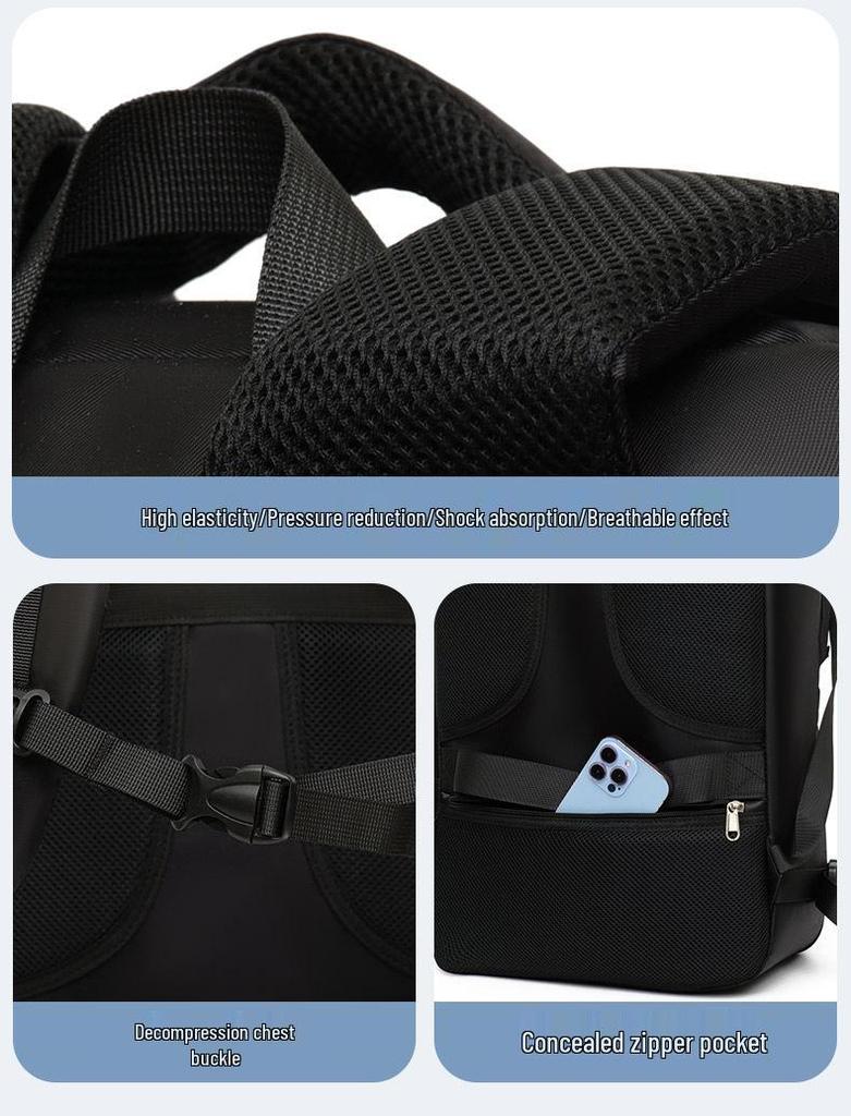 Customizable Logo Business Laptop Backpack: Multi-functional, Large Capacity, Travel-Friendly with Breathable Back Pad