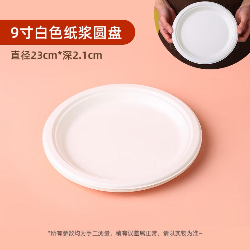 ZISIZ Round Sugarcane Pulp Disposable Plates