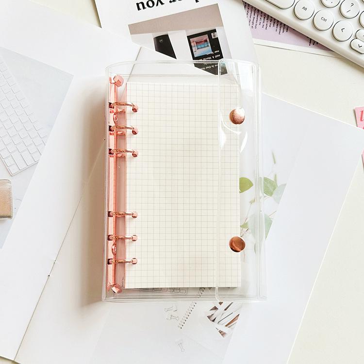 A6 Colorful 6Hole Double Button Binder Notebook Cover with Inner Diary Agenda Planner Paper Cover School Stationery