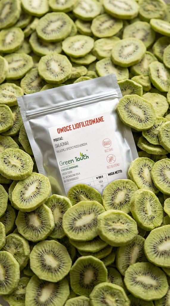 Kiwi Liofilizowane Plastry Całe 100 G Przekąska Świeże Chrupiące Bez Skórki